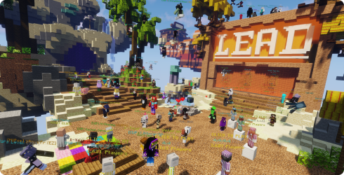Minecraft screenshot of a filled lobby